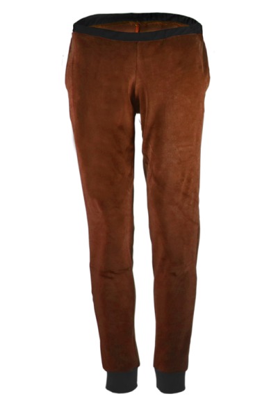 Organic velour pants Hygge brown / black - Size S