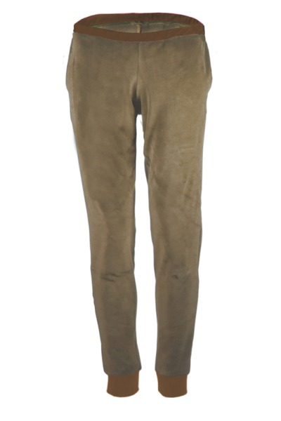 Organic velour pants Hygge cinder / taupe - sizes S and L