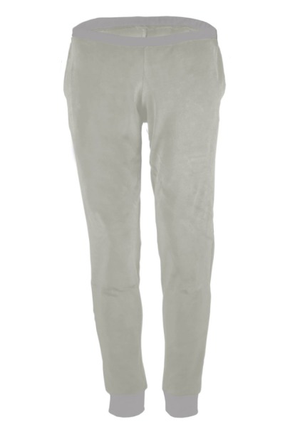 Organic velour pants Hygge tinged in light grey