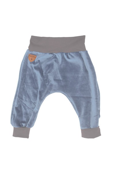 Organic velour pants Hygge mini with growth adaption light blue -
