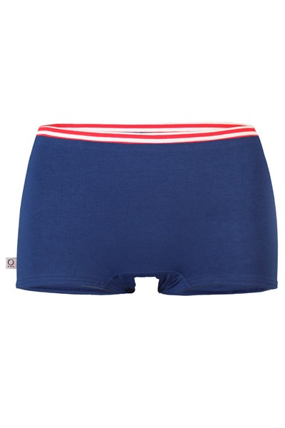 Organic cotton Bikini Shorts Isi Marine / red stripes -