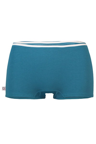 Organic cotton Bikini Shorts Isi teal / tripes -