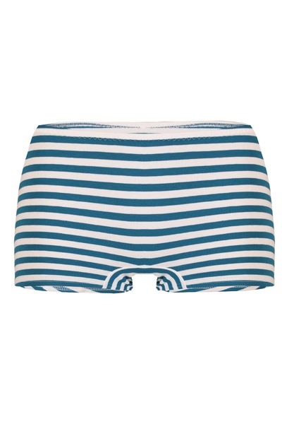 organic panties Erna Stripes teal-white blue -