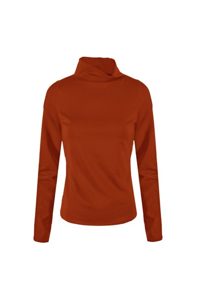 Bio-Rollkragen-Shirt Rolli rost orange