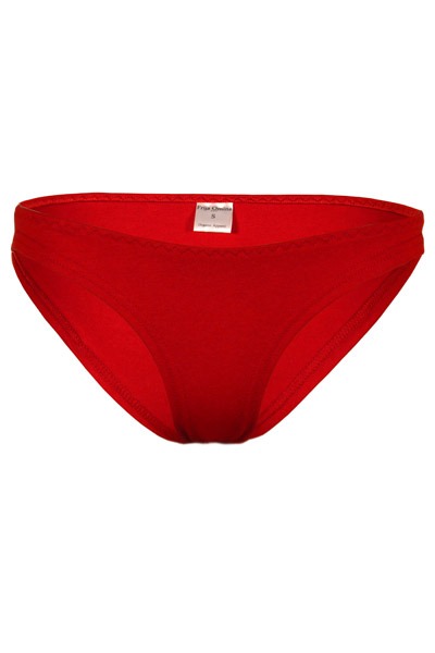 Organic briefs red hot chili red