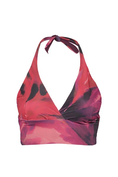 Recycling bikini top Fjordella Palm + tinto red -
