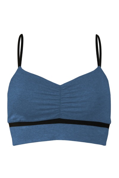 Organic bustier Yoga tinged in blue -