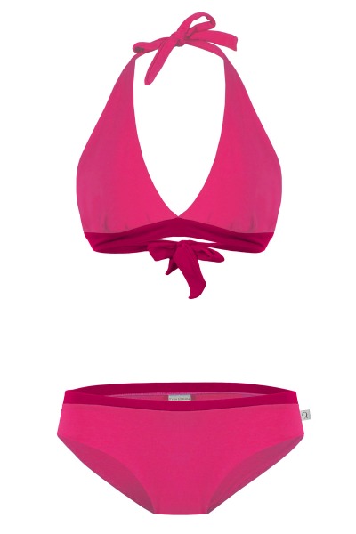 Organic Bikini Fjorde pink & berry-red -