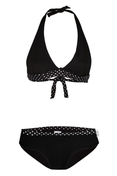 Organic Bikini Fjorde black / white dots Set of top and pants -