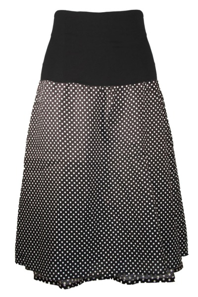 Organic skirt Freudian, black with little dots