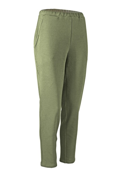 Organic trousers Hygge Structure khaki green - New cut, more comfortable