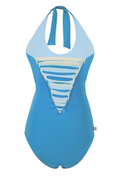 Recycling swimsuit Laik II air sailorblue cream blue -