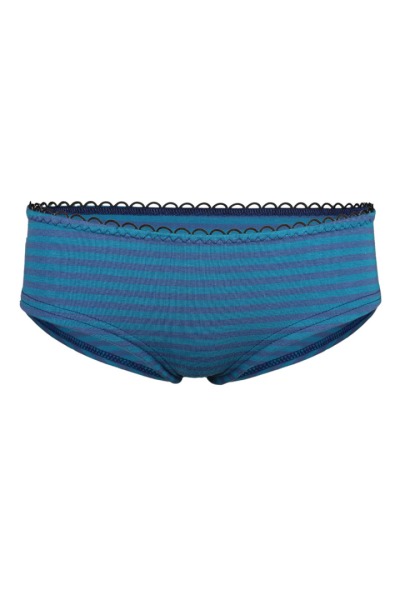 Bio hipster panties teal/ indico stripes blue -