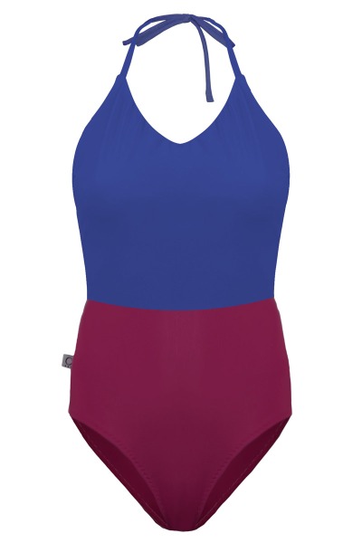 Recycling swimsuit Swea blue tinto red -