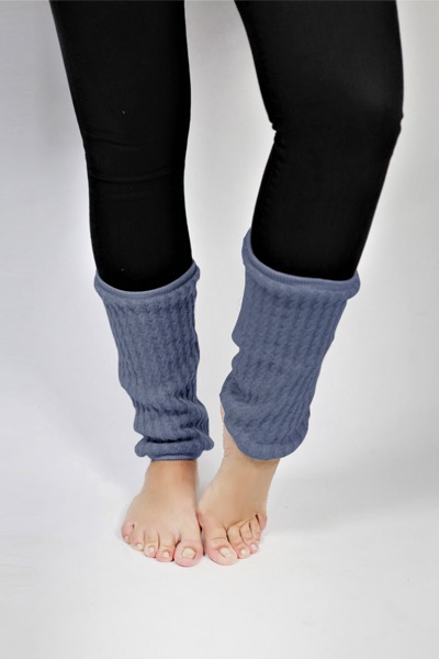 Organic knitted gaiters blue