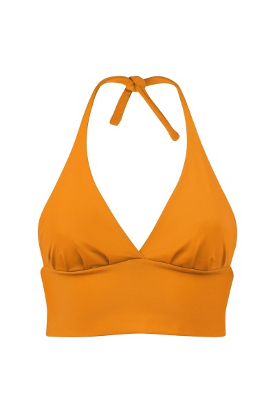 Recycling bikini top Fjordella, mango yellow -