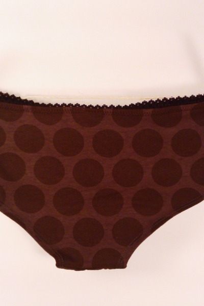 Organic hipster panties maxi dots brown - size S