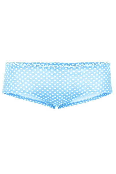Bio hipster panties, little white dots on light blue -