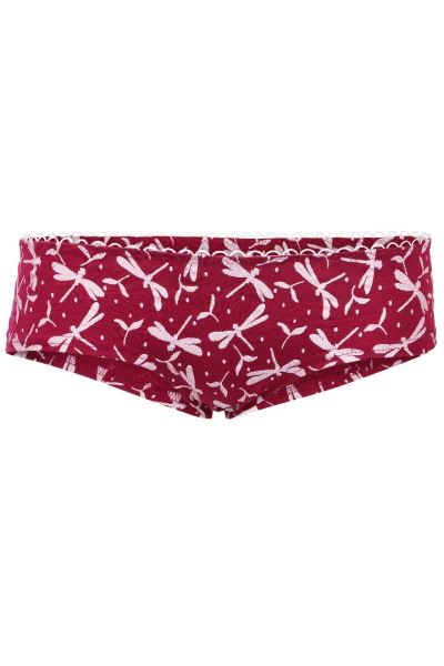Bio hipster panties Dragonfly, berry glitter - size XS