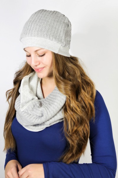 Organic loop scarf grey knit