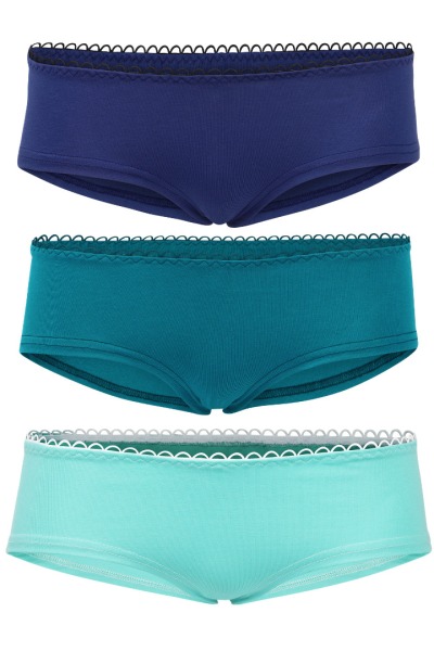 Hipster panties set of elements: Water - teal mint blue -