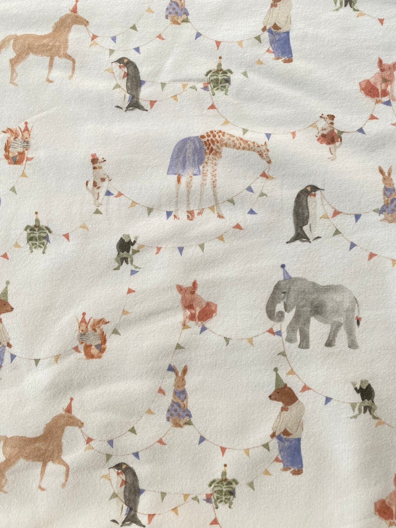 French Terry Family Fabrics Tier-Party creme Sweatstoff 4