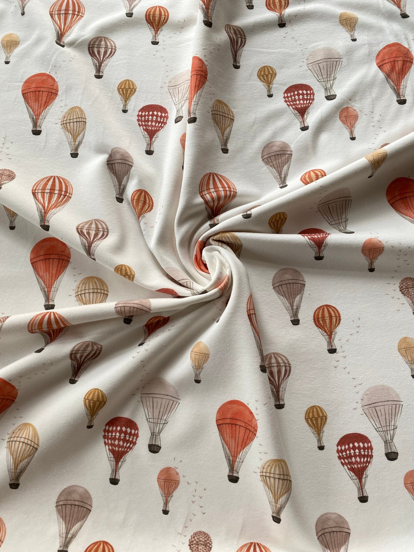 Jersey Family Fabrics Heißluftballon creme 2