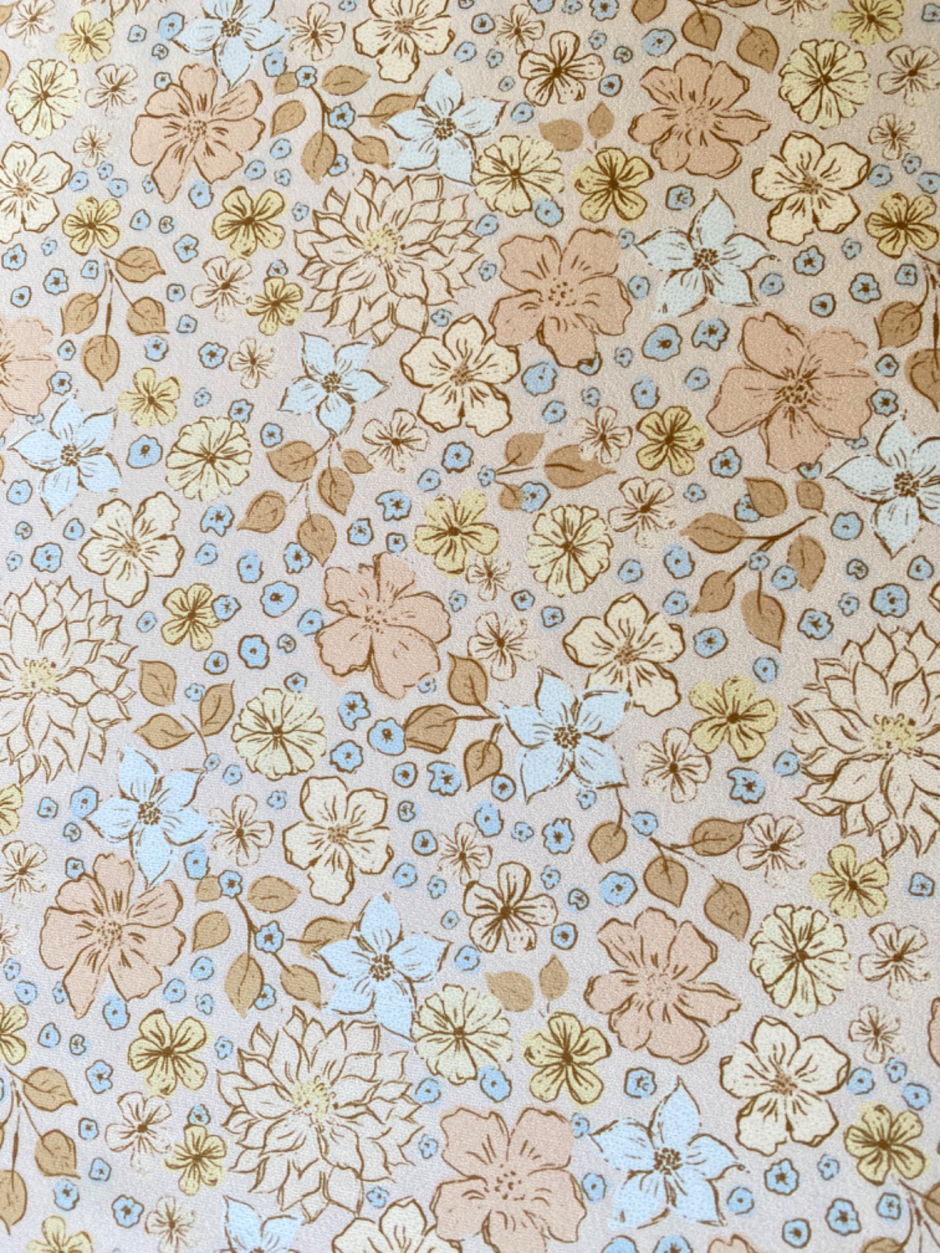 Lycra Family Fabrics Blumenwiese beige 7