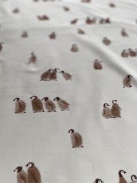 French Terry Family Fabrics Pinguine creme Penguin Sweatstoff 4