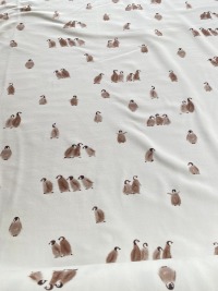 French Terry Family Fabrics Pinguine creme Penguin Sweatstoff 6