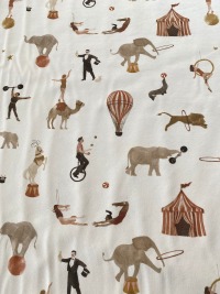 Jersey Family Fabrics Zirkus Artisten Kinderstoff creme 5