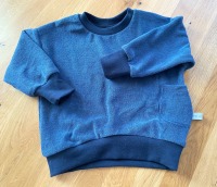 Frottee Sweater blau mit Tasche 8