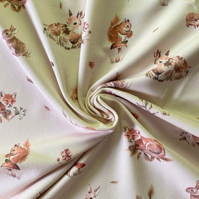 Jersey Family Fabrics Waldtiere Fuchs Reh Kinderstoff