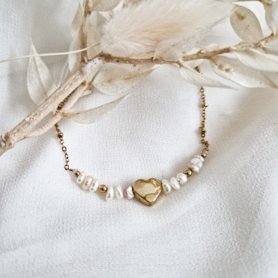 Armband heart pearl