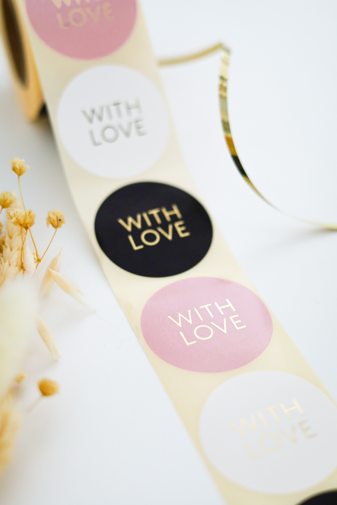 Sticker WITH LOVE Gold veredelt