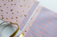 Geschenktüte Rose/Gold Dots &amp; Lilac/Neon Peach Lines 3