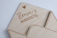 Holz-Umschlag Wunschzettel