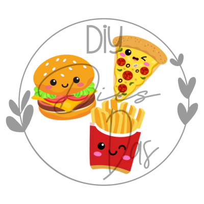 Sticker Pizza, Pommes &amp; Burger - 4 cm
