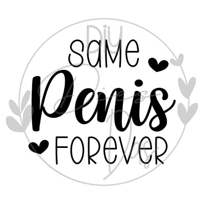 Stempel SAME Penis FOREVER mit Herzen