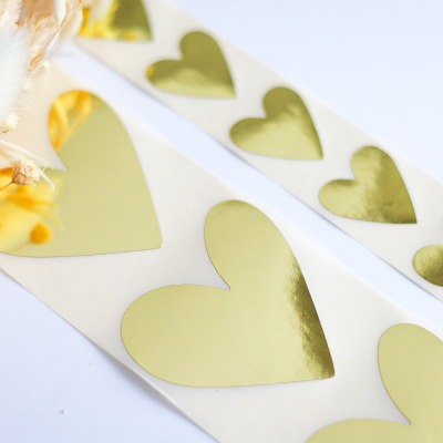 Sticker Golden Heart - 2,5 | 5,5 cm