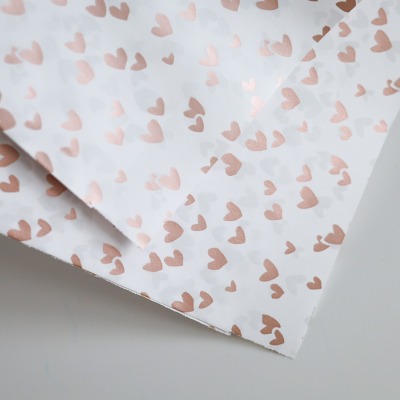 Geschenktüte White/Rosegold Mini Hearts - 2 Größen