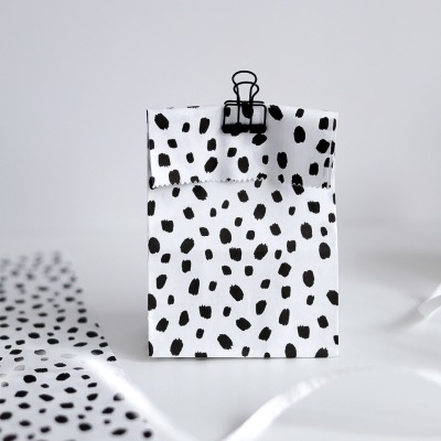 Geschenktüte mit Blockboden White/Dalmatian - 2 Größen