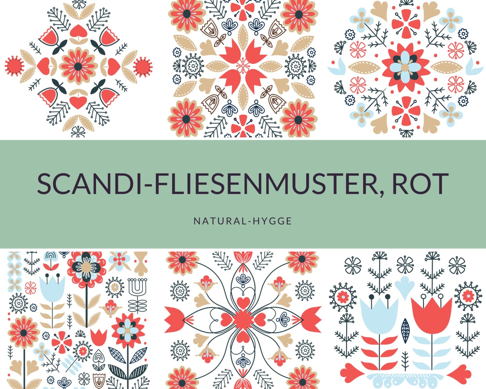 Download 6 Fliesenmuster Scandi No. 05 Rot 3
