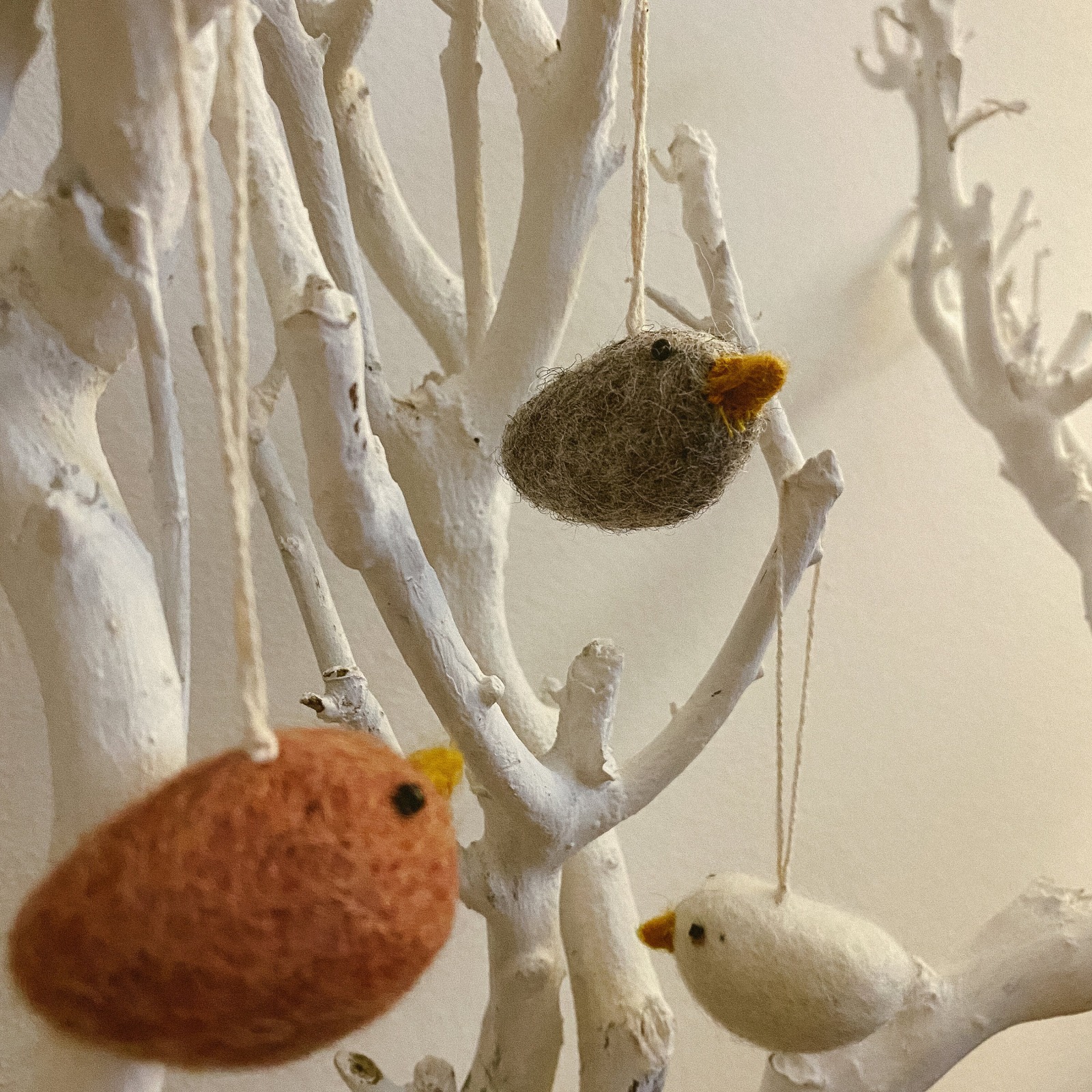 3er Set Mini-Vögel aus Filz, handgefilzt aus Schurwolle 5