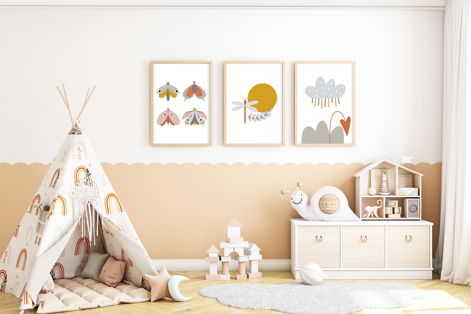 Boho-Baby Poster Set: Zauberhafte Dekoration für das Kinderzimmer 3