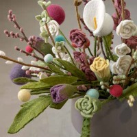 Handgefilzte Kugel-Blume, verschiedene Farben, 2 cm &amp; 3 cm 17