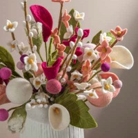 Handgefilzte Kugel-Blume, verschiedene Farben, 2 cm &amp; 3 cm 15