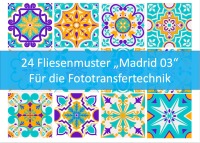 Laserausdruck: 24 Fliesenmuster Madrid, No. 03 - 24 Muster