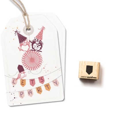 Mini-Holzstempel mit Wimpel 6 für kreative Gestaltung von Karten und Einladungen - Motivstempel mit
