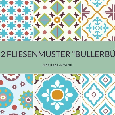 Laserausdruck: Fliesenmuster Bullerbü, No. 02 - 12 Muster - für Fototransfertechnik, Fliesen